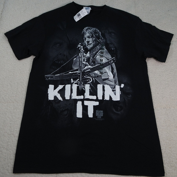 Walking Dead Daryl "Killin' It" Black T-Shirt Med - Picture 1 of 5